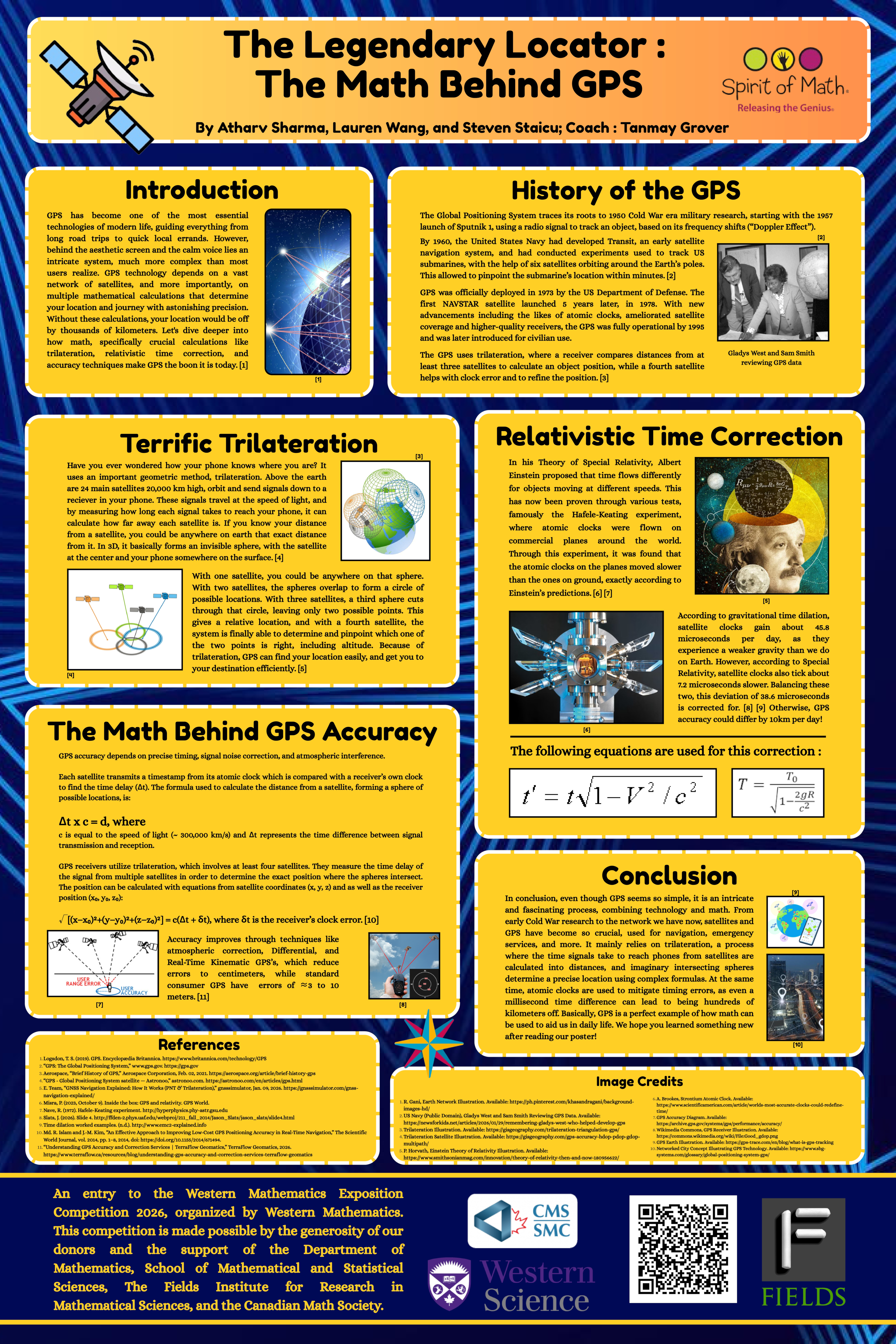 The Legendary Locator: The math behid GPS--Gold Medal Winner Poster of 2026 Western Math Exposition Competition